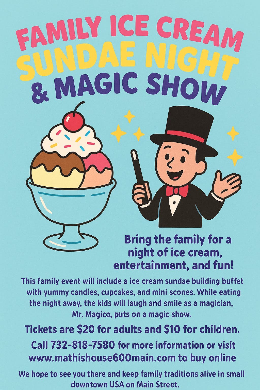 Family Ice Cream Social and Magic Show
