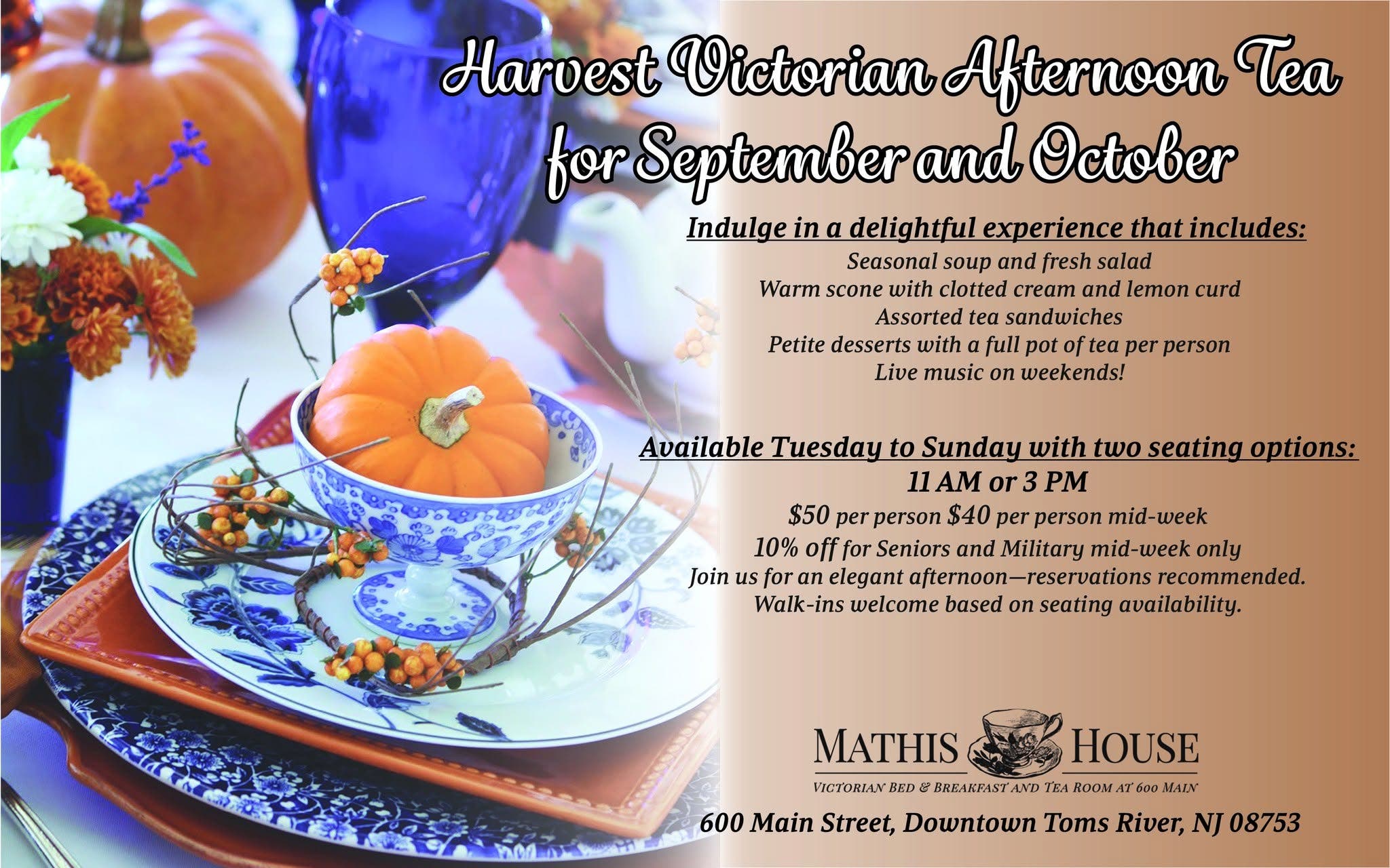 Victorian Harvest Tea at the Mathis House