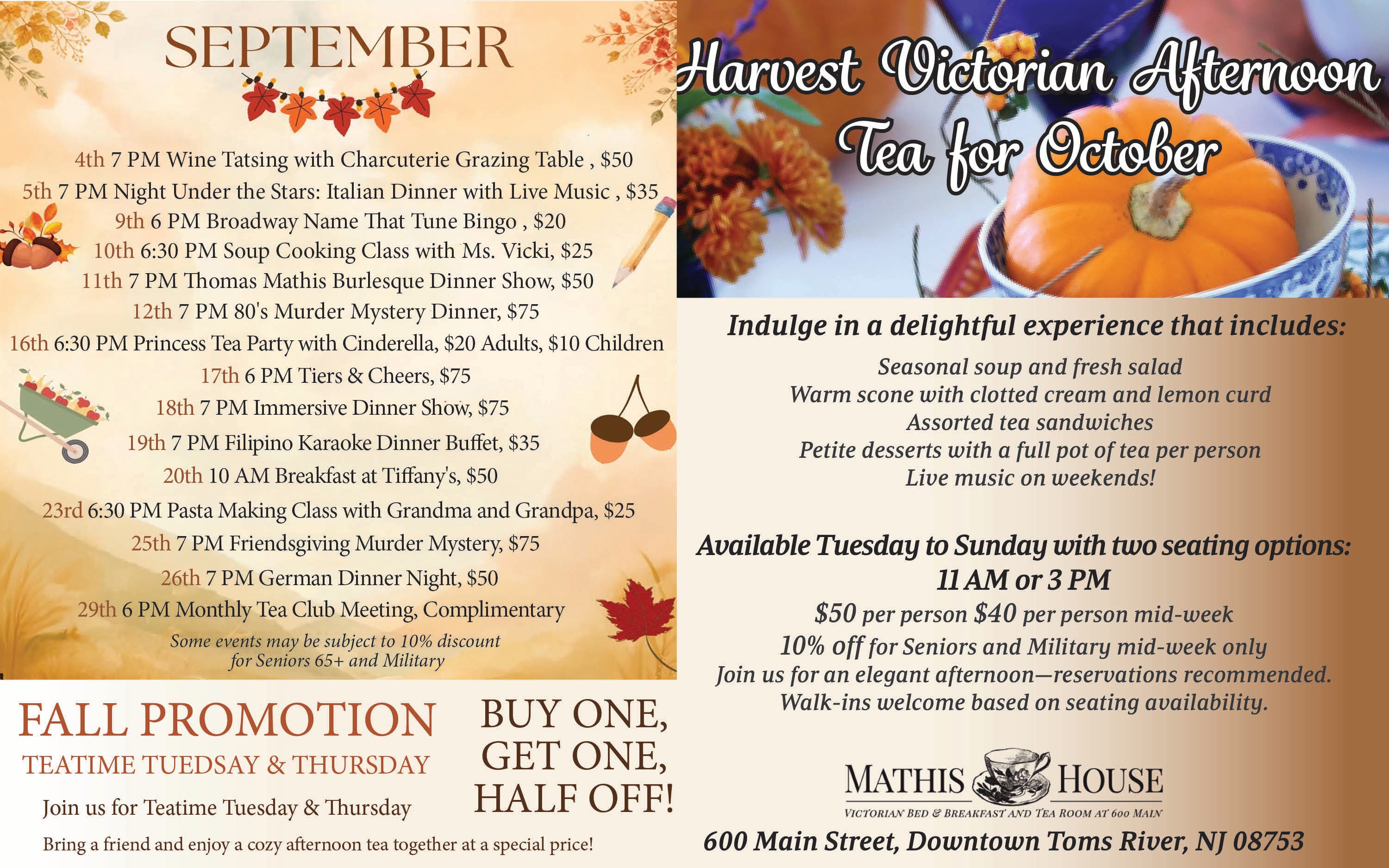 Harvest Victorian Afternoon Tea