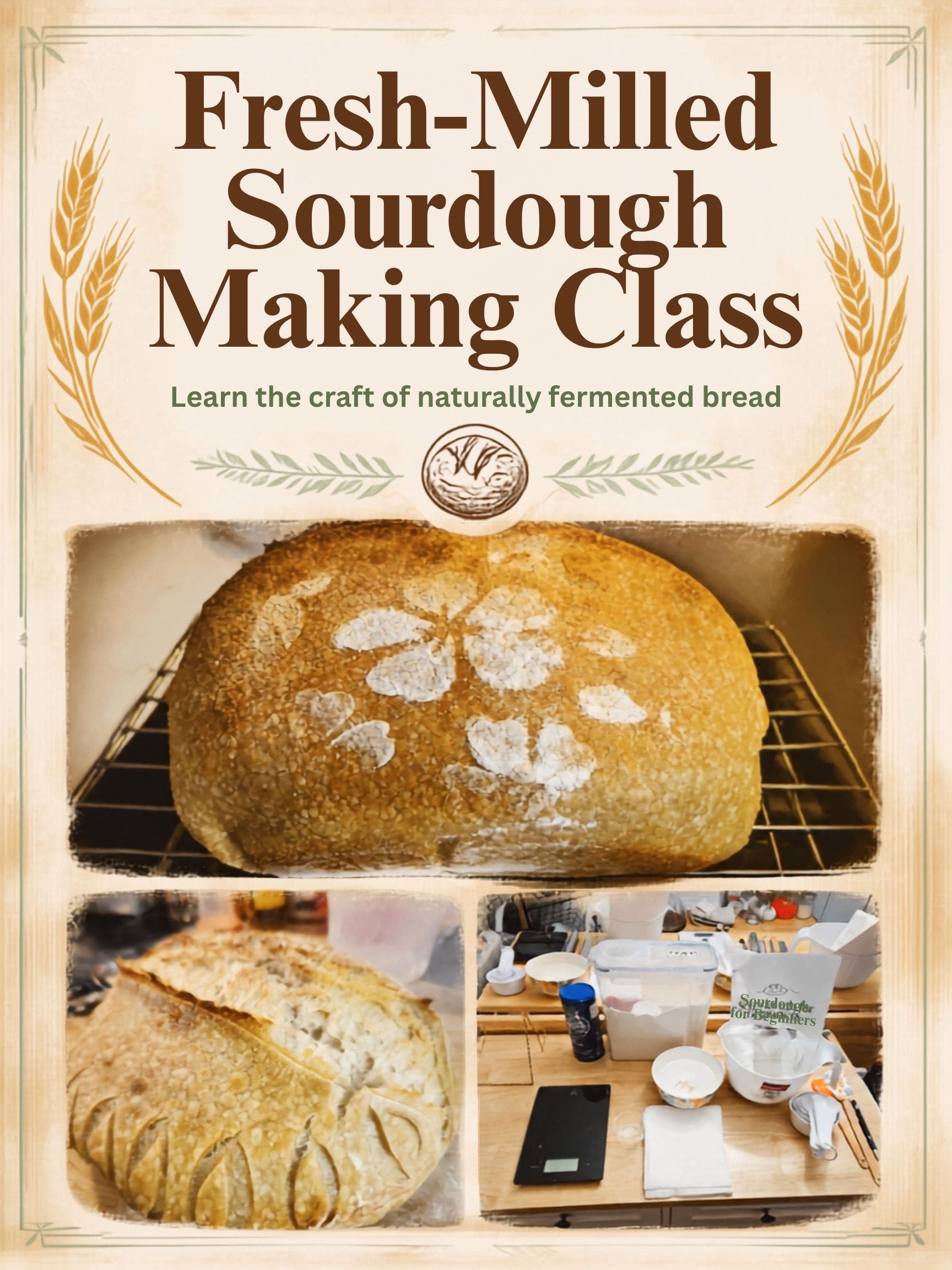 Sour dough Making Class at the Mathis House