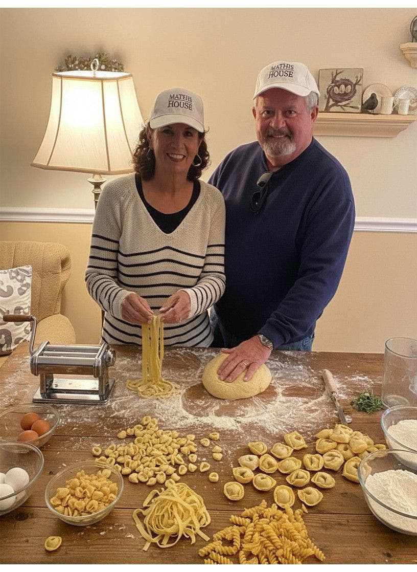 Pasta Making Class and Italian Dinner with Grandma and Grandpa at the Mathis House