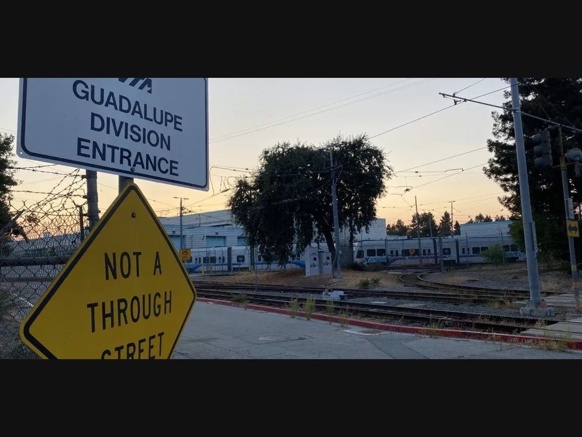 The Guadalupe light rail yard in San Jose. 