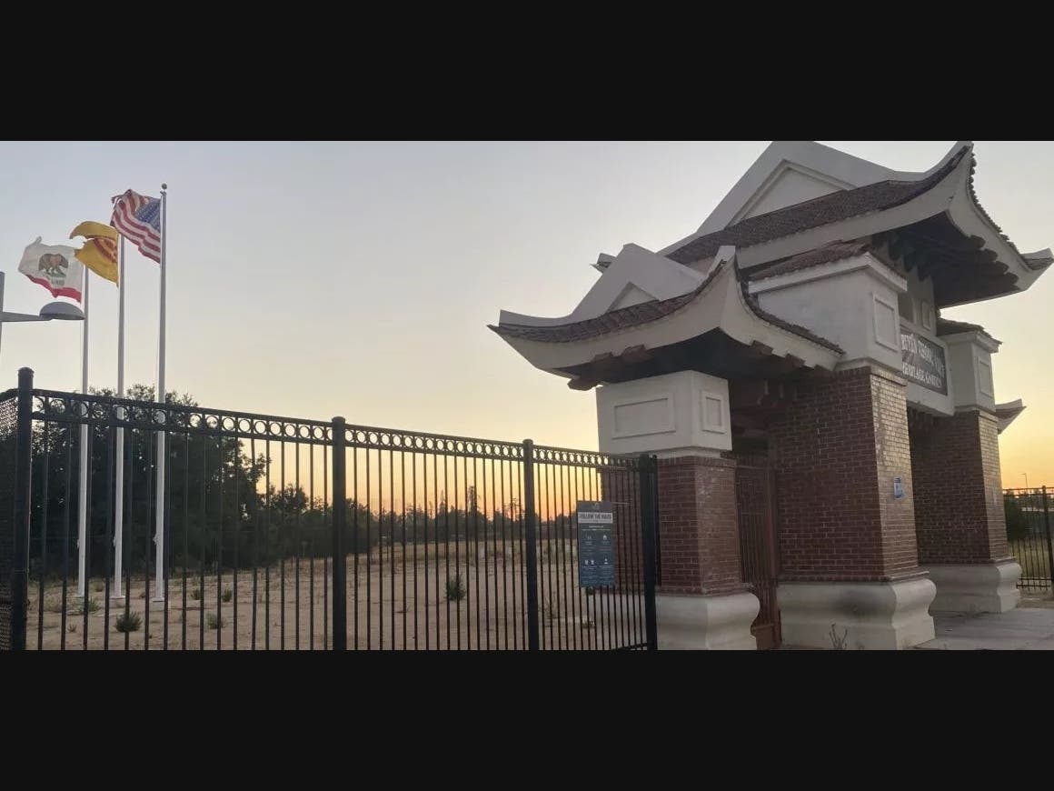 The imperial gate is among a few completed structures at the Viet Heritage Garden in San Jose. 