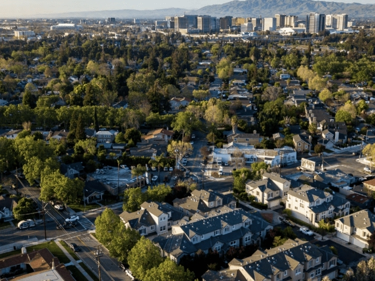 An aerial view of San Jose is pictured in this file photo. Silicon Valley has emerged as a key battleground in the tech industry's statewide struggle for power.