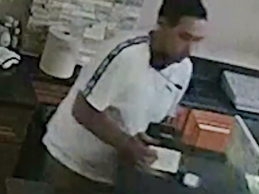 The man pried his way through the door, police said.