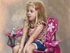 "Little Miss Elliott"  8 x 10"painting of a 3 year old neighbor girl 
