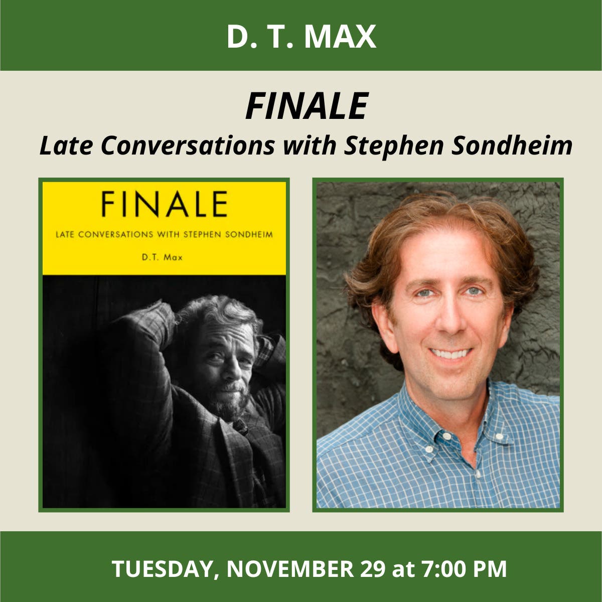 Nov 29 Watchung Booksellers Hosts New Yorker Staff Writer D. T. Max