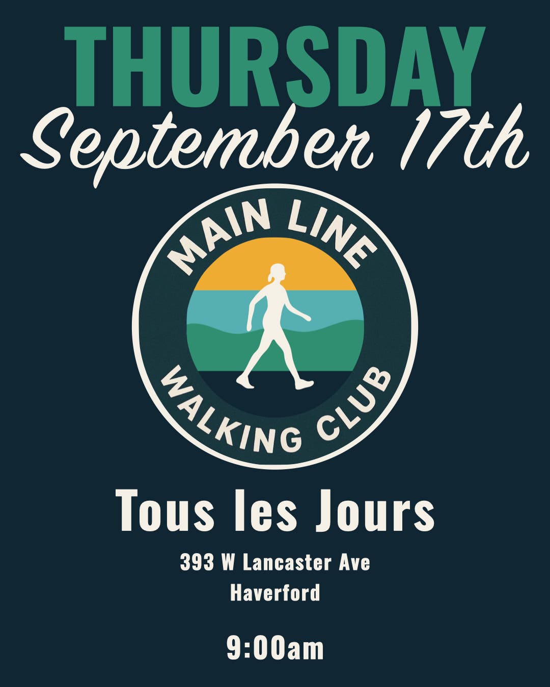 Main Line Walking Club Thursday, September 17th Walk