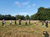 Fedun conducting fitness classes outdoors. 