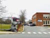 Labor Local 77 has been protesting a contractor's hiring of non-local and non-union labor for renovation work at Princeton High School. The group have placed a giant, inflatable rat known as Scabby the Rat, outside the PPS office.    