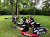 Princeton Soccer Robots Club members working at Grover Park. 