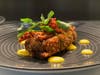 Pretzel crushed crabcake. 