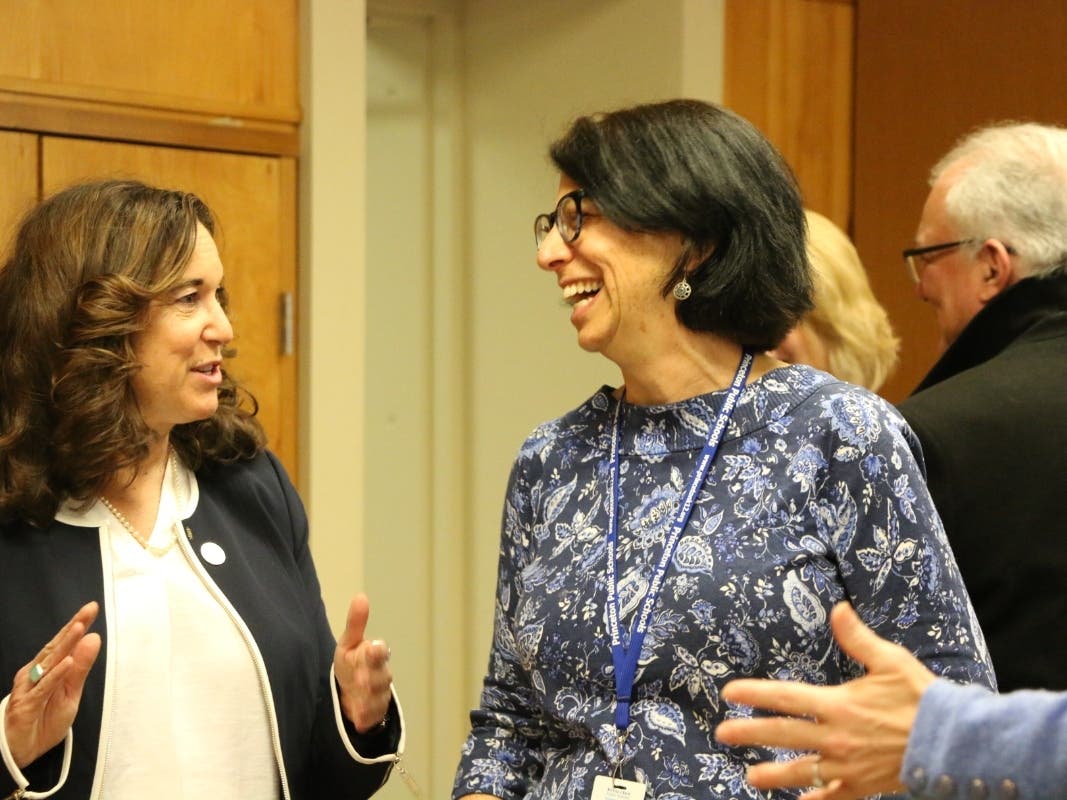 U.S. Deputy Secretary of Education, Cindy Marten and BOE member Debbie Bronfeld.