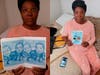 Sadiyyah Brown holds up the pamphlet of the funeral service. 