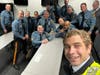 Alex Mann with officers from the Princeton Police Department 