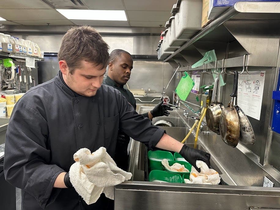 Salt Creek Grille has partnered with Eden Autism to provide the students with work experience. 