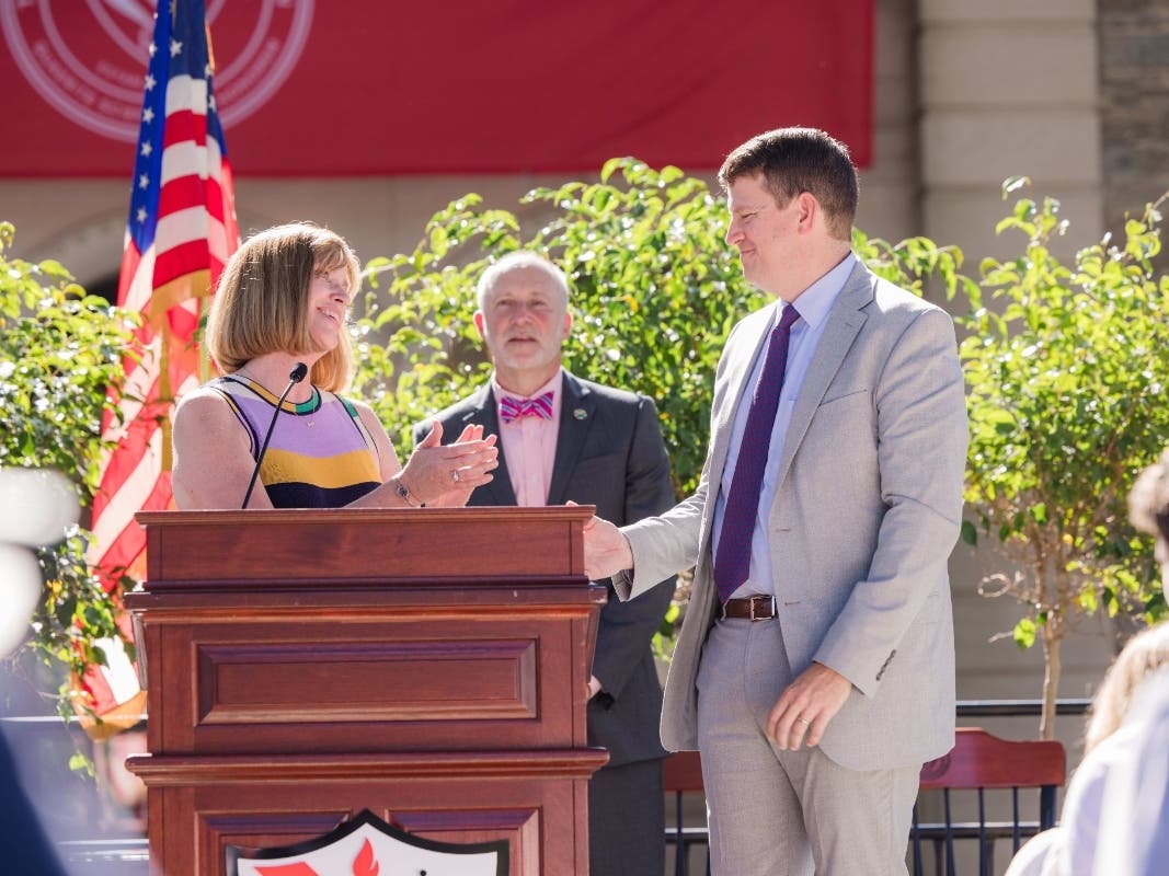 The official installation was held during the traditional Convocation ceremony for students on Wednesday. 