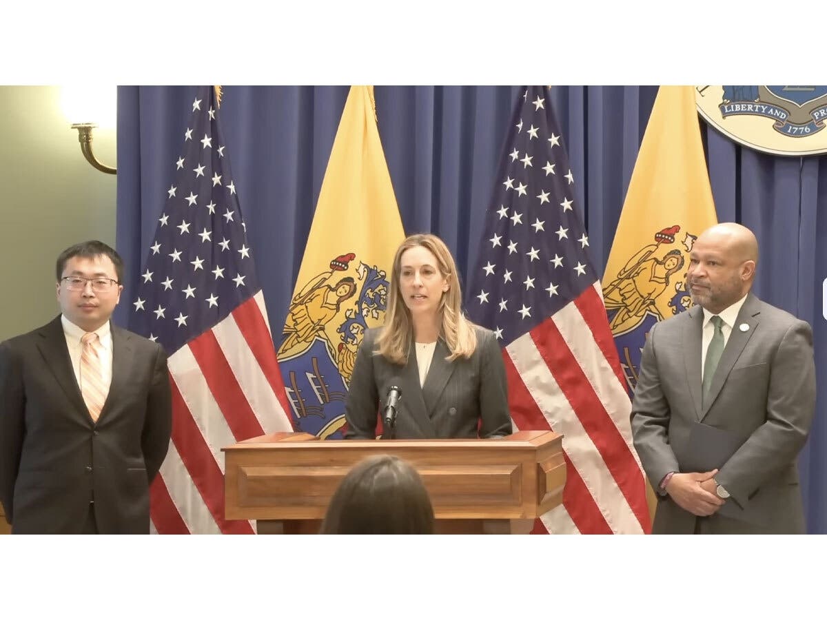 Jamie Ding, Gov. Mikie Sherrill and Sen.Benjie E. Wimberly.