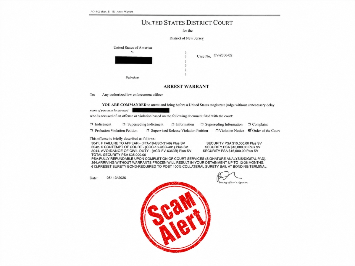 An image of the scam letter.