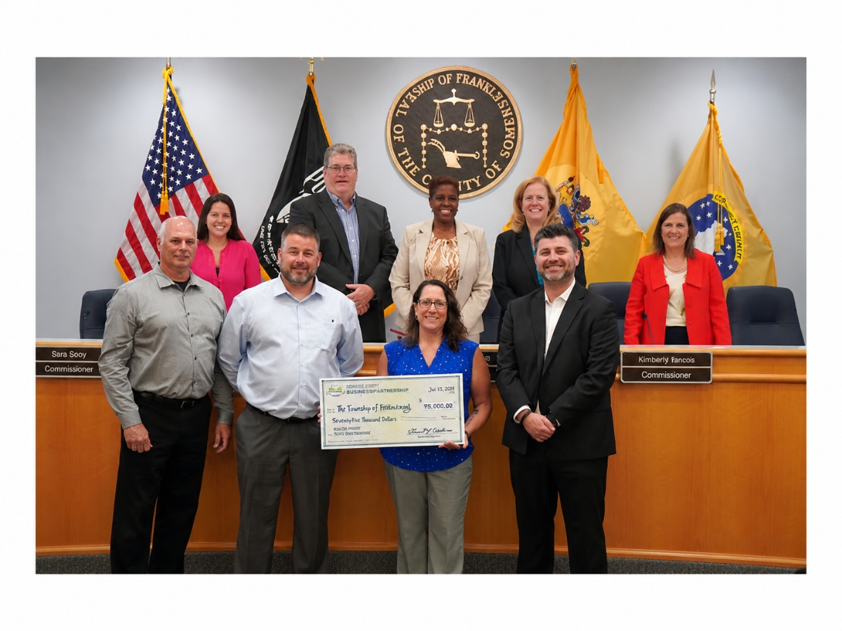 Somerset County Board of County Commissioners presented the grant to township officials