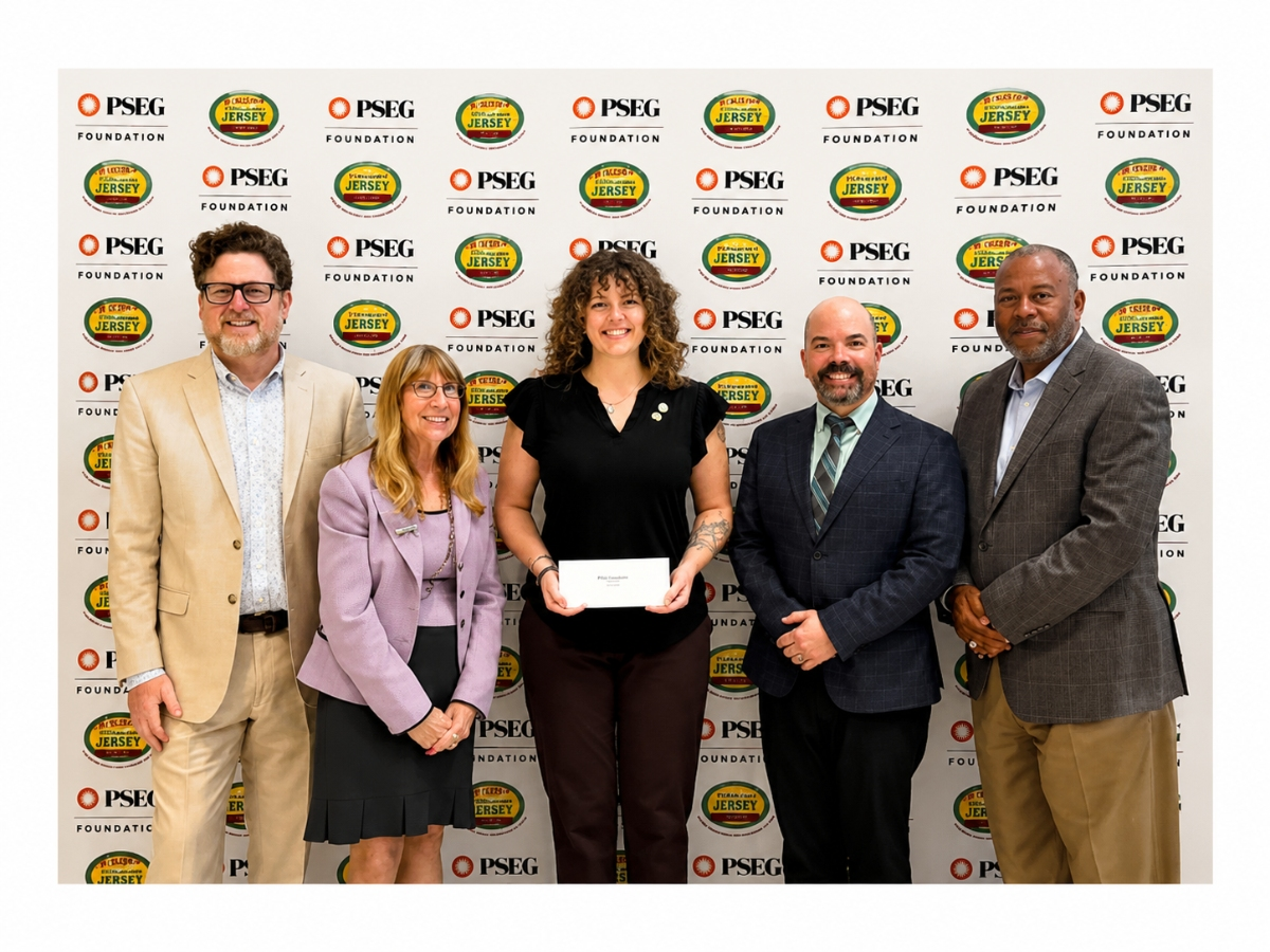 Hillsborough officials attended a grant award ceremony at The College of New Jersey on June 15 to receive the funds