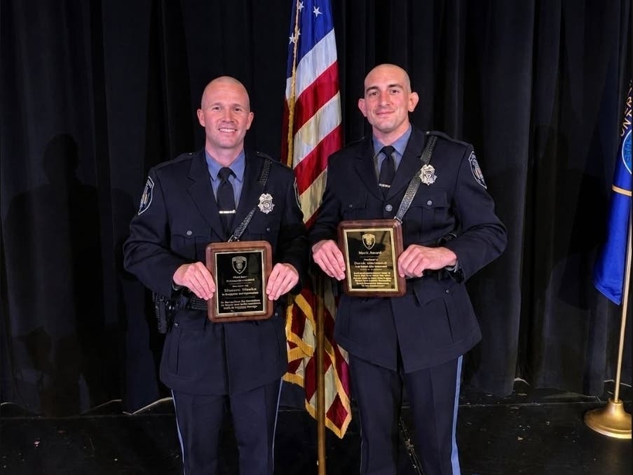Officers David Janssen and Shawn Weeks recently completed their academy training