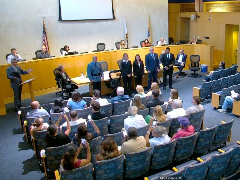 The new officers during their oath taking ceremony