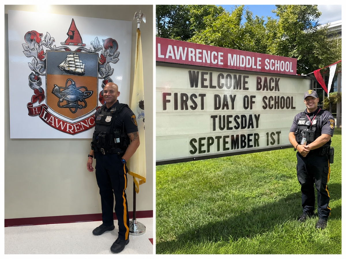 (L-R) Steve Austin, School Resource Officer for Lawrence High School;
Rich Lamont, School Resource Officer for Lawrence Middle School
