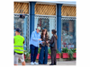 Laurie Metcalf and Poorna Jagannathan filming in Metuchen