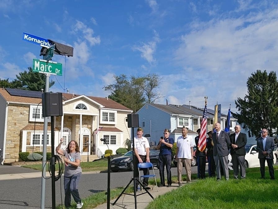 Cheryl Kornacivich unveiled the sign