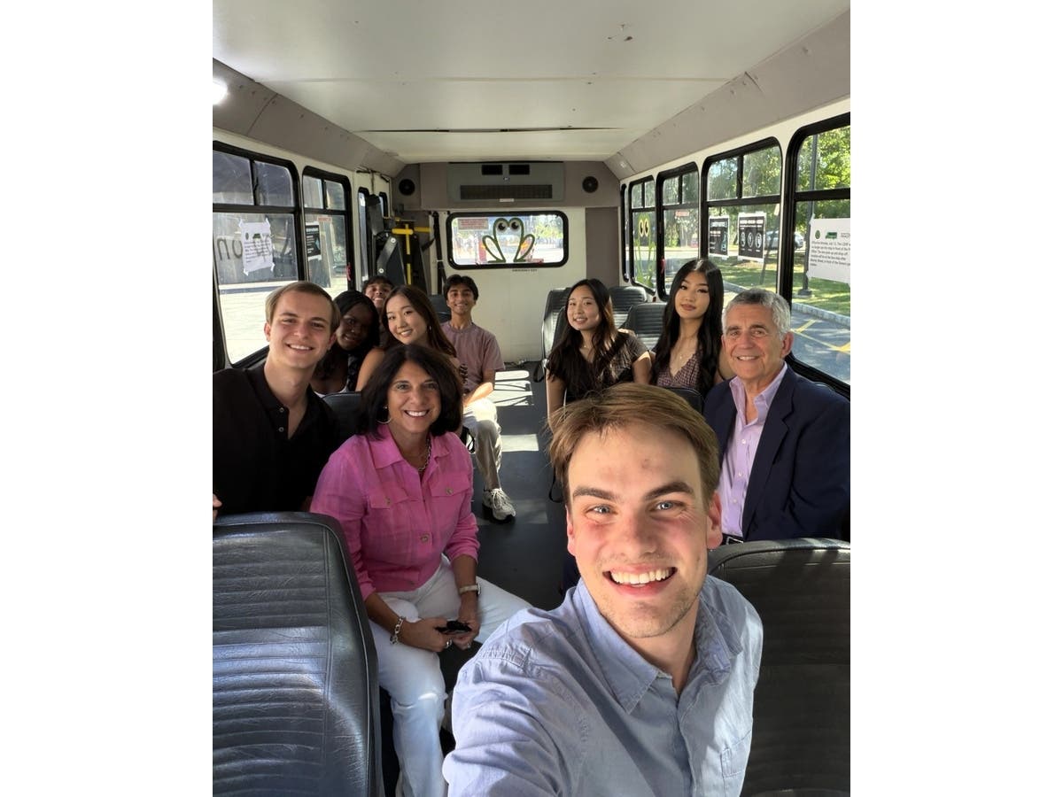 Council President Michelle Pirone Lambros and Mayor Mark Freda ride the Loop with Princeton University students