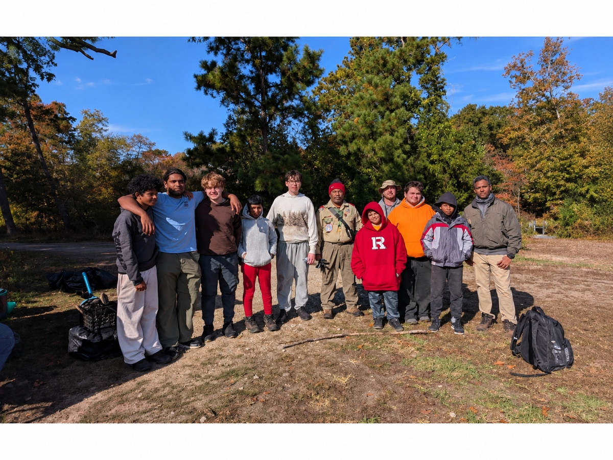 Troop 10 camped at Sondek Park, cleaned up a lake in Howell