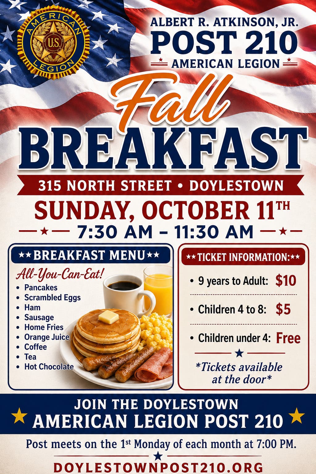 Fall Breakfast - Doylestown American Legion Post 210