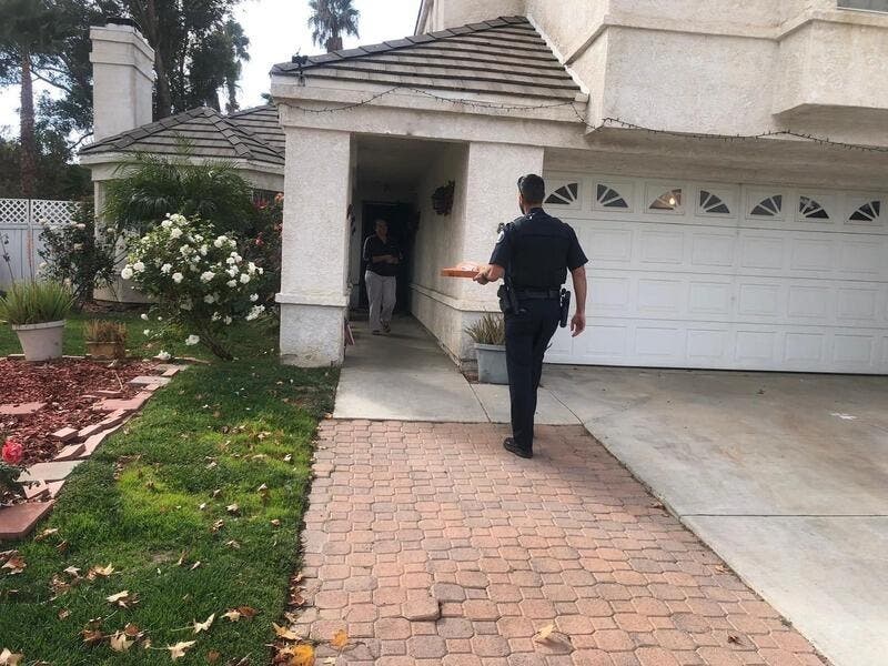 "The smile on the hungry citizen's face was all the 'tip' needed to know we are doing a good job," Murrieta Police wrote in an Instagram post. 