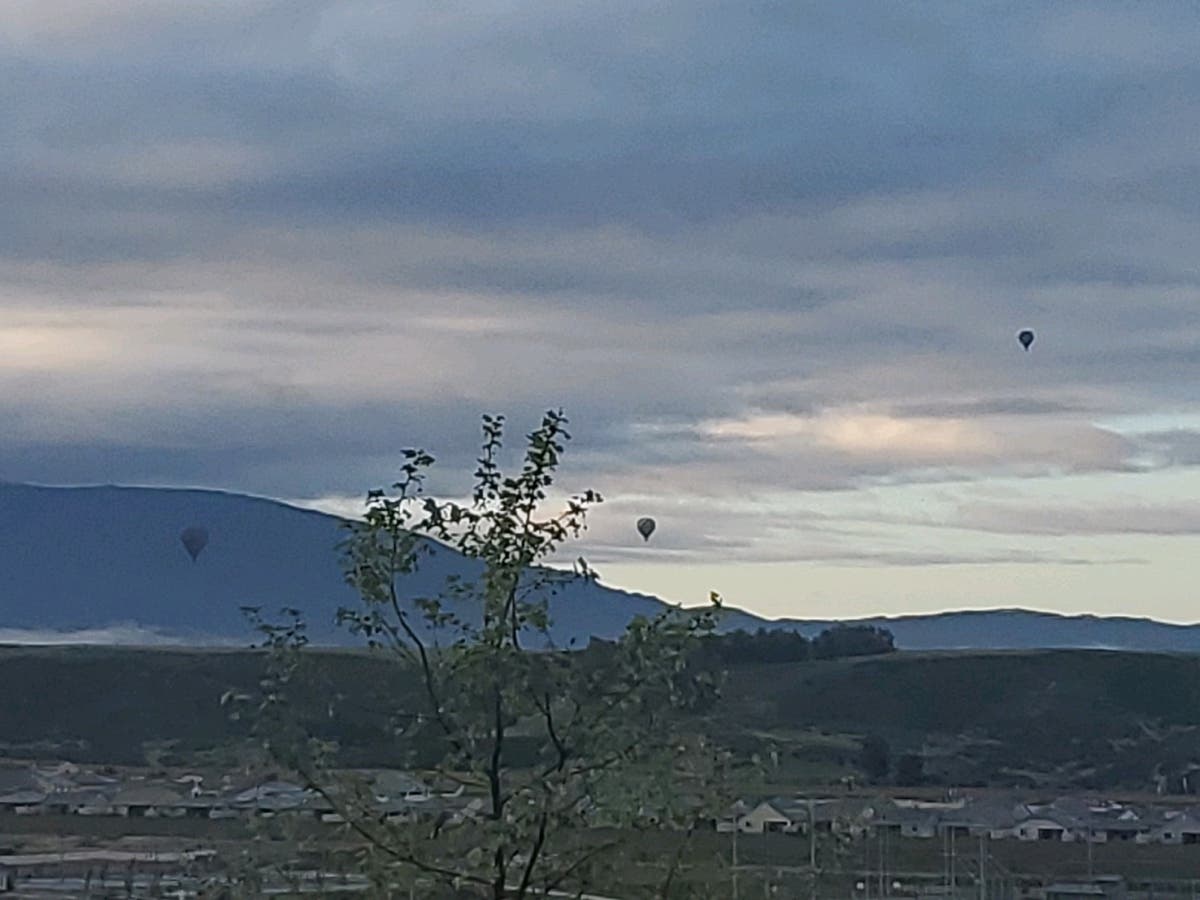 South Murrieta morning views as Hot air balloons rose over Temecula Valley Wine Country.