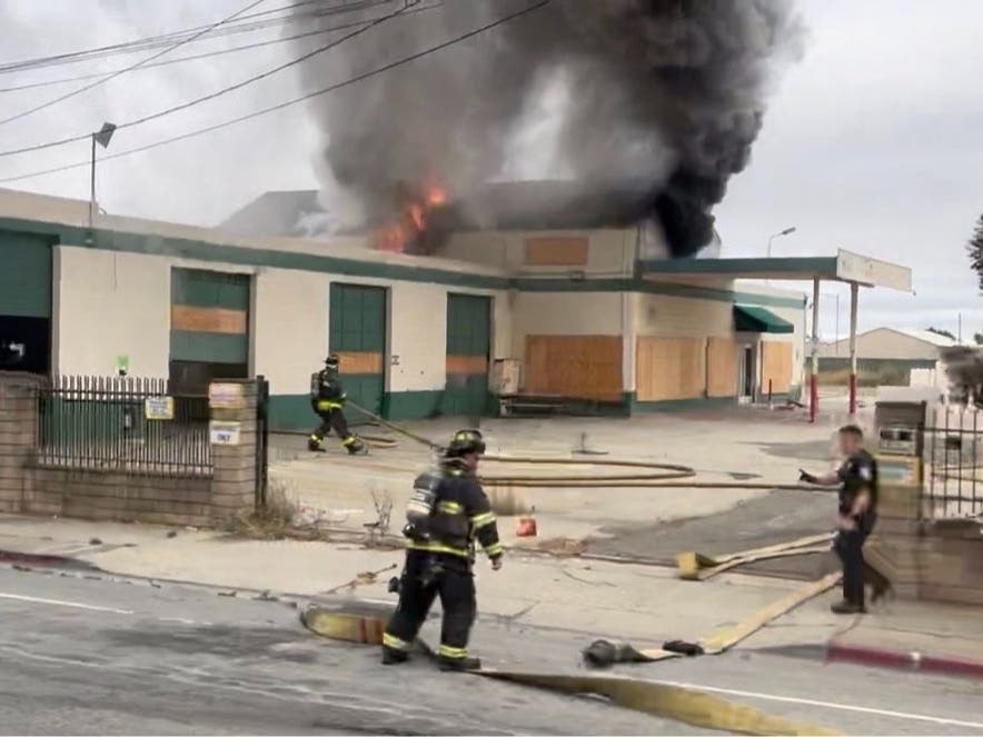 Firefighters extinguished a large fire in San Leandro, the Alameda County Fire Department said.