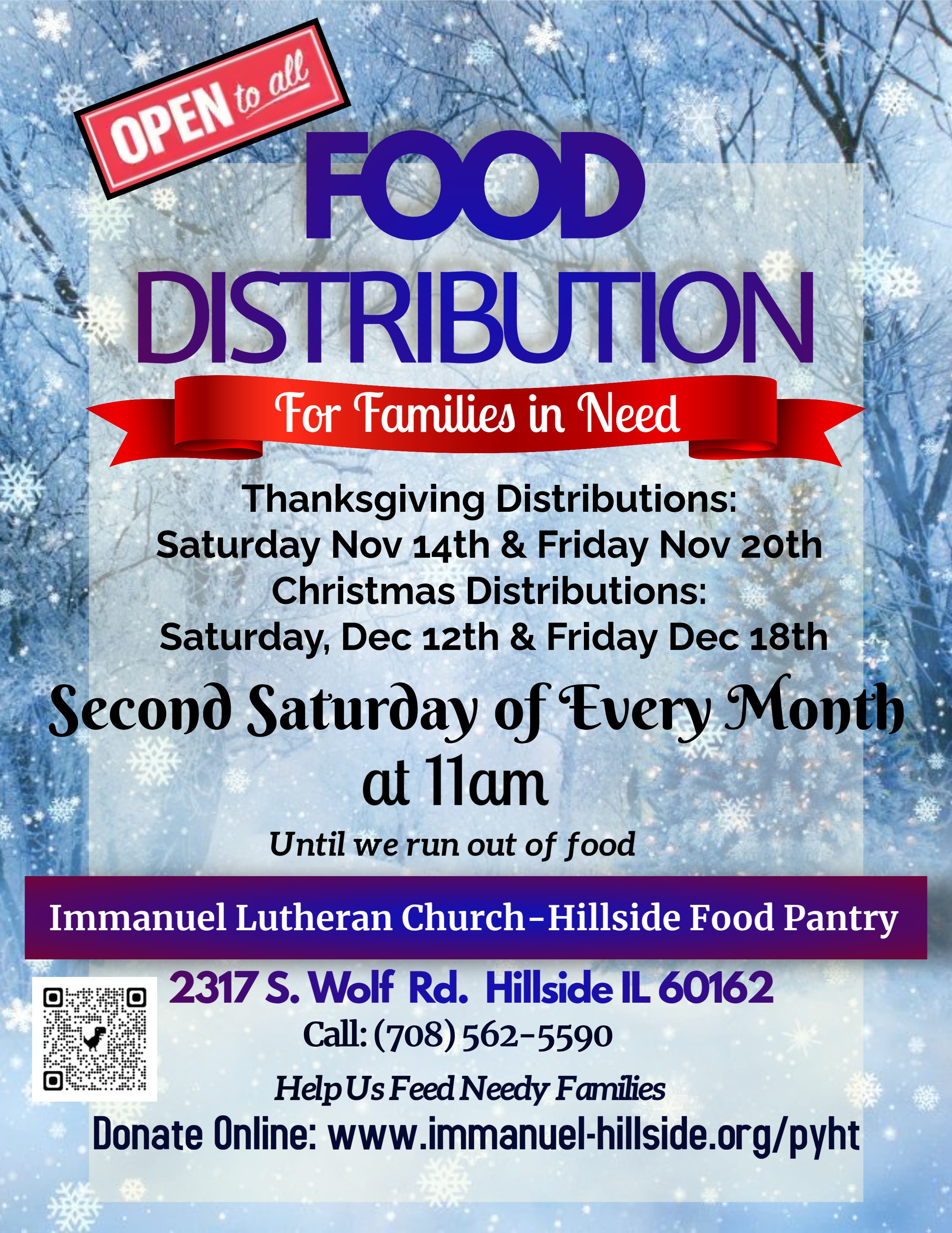 Holiday Food Giveaway-FOR FAMILIES IN NEED