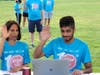 Anay Badlani (Right) leading the STOP For Nikhil Safety Pledge