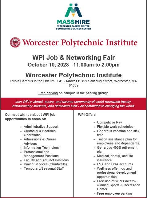 Worcester Events Calendar for October 8, 2023 - Worcester, MA Patch