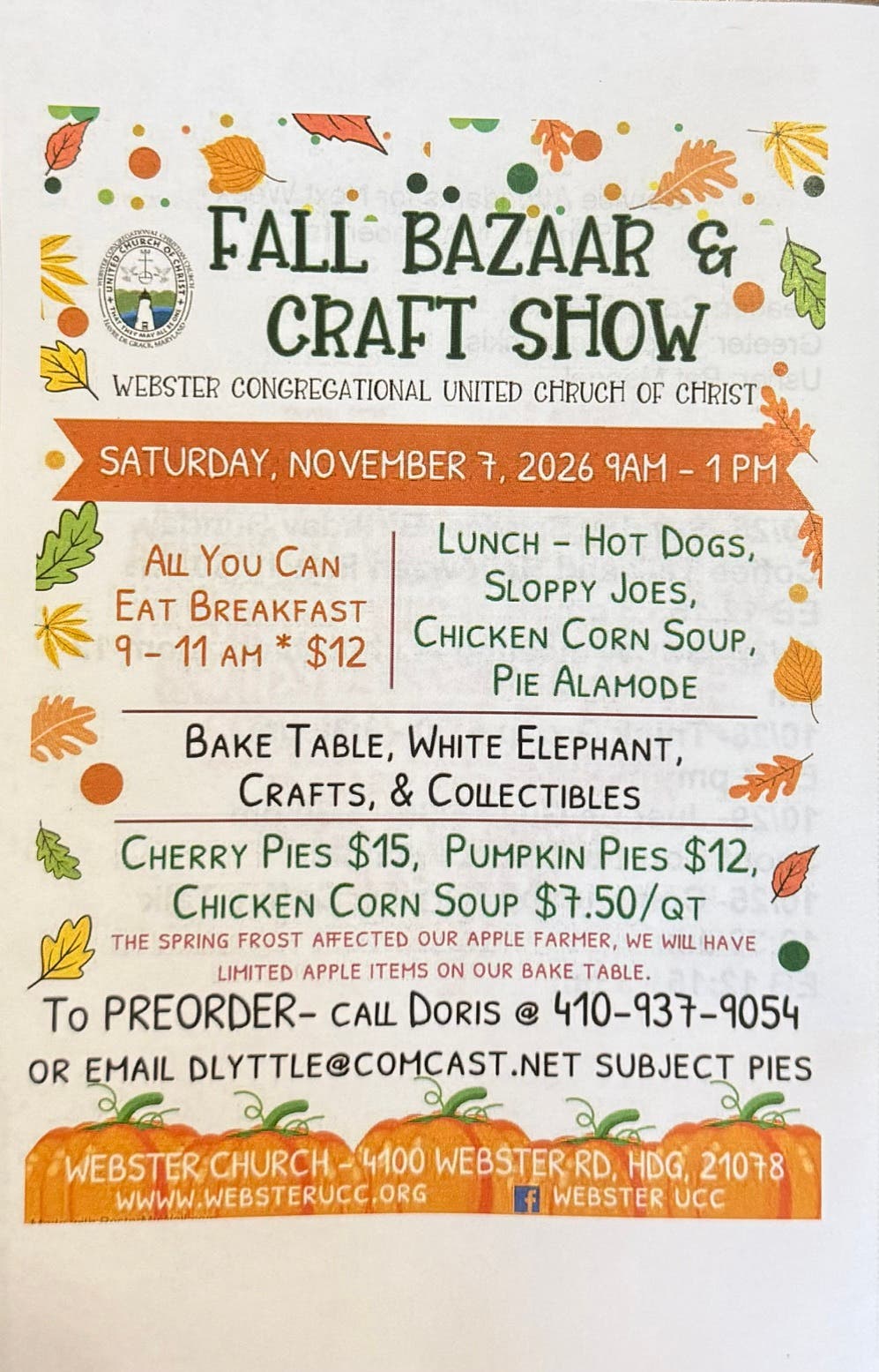 Fall Bazaar & Craft Show