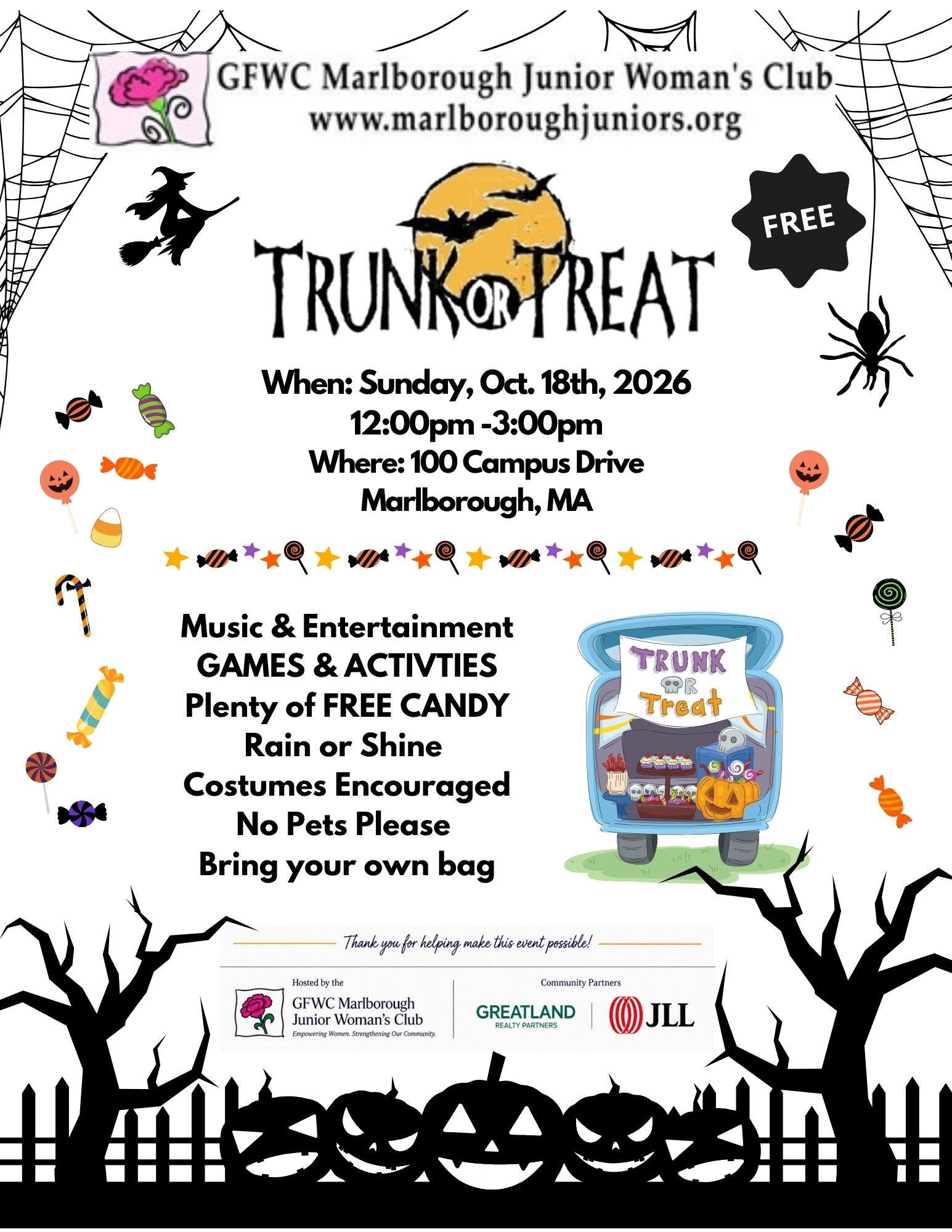 GFWC Marlborough Junior Woman's Club Trunk or Treat 2026