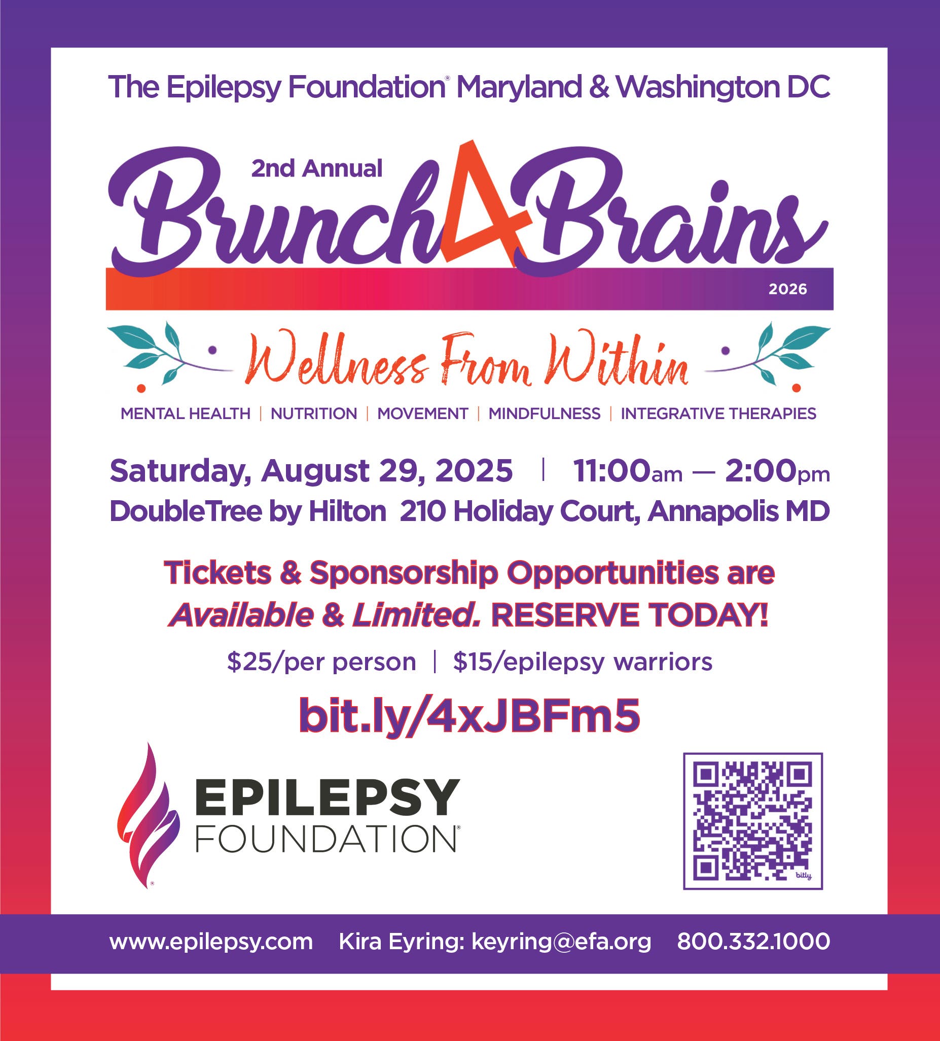 Epilepsy Foundation Brunch-4-Brains: Wellness From Within