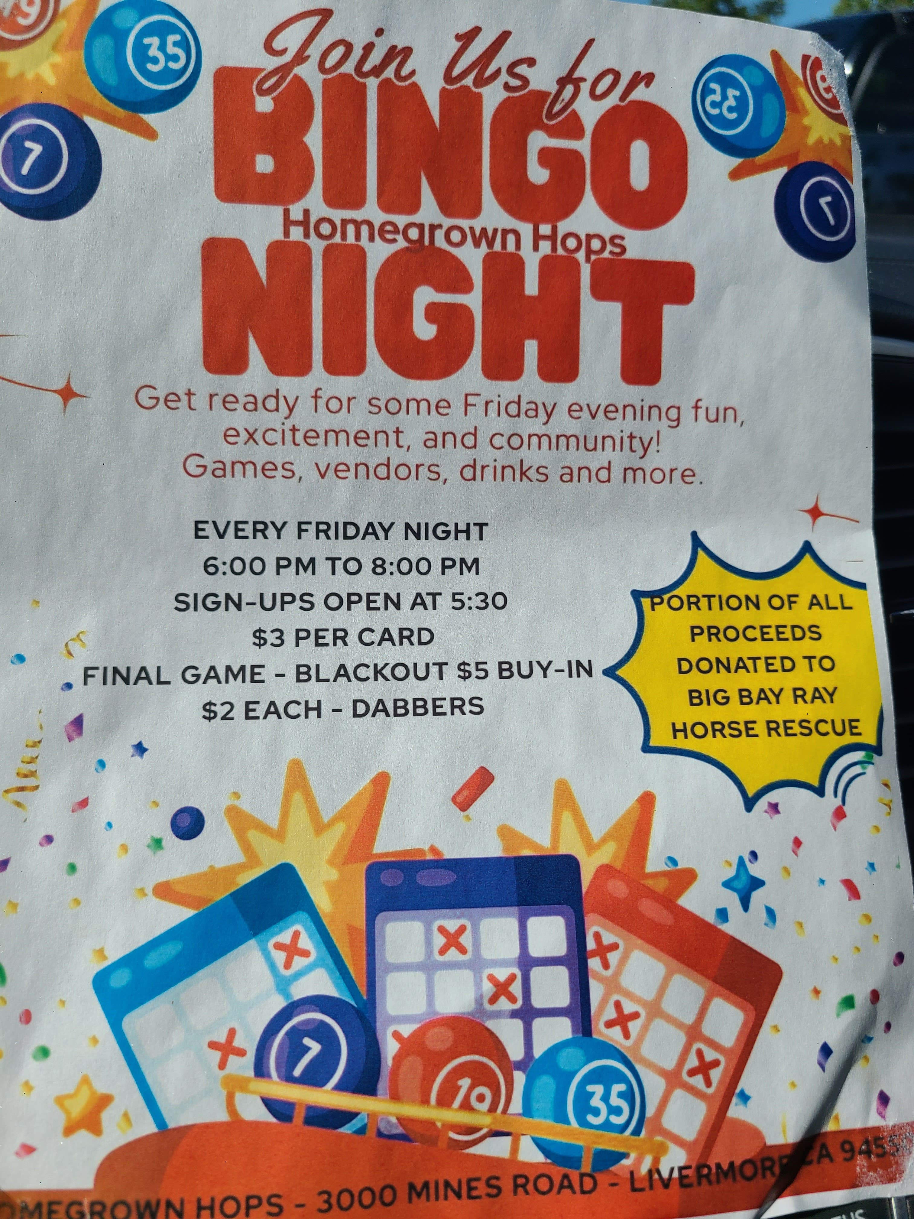 Homegrown Hops Bingo Night