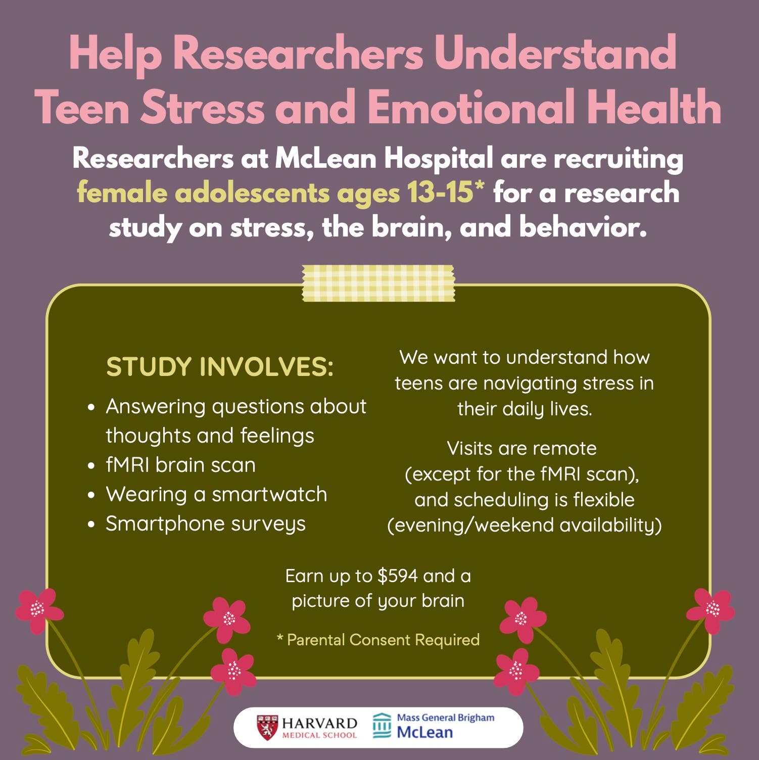 McLean Hospital Study on Stress, Mood, and the Brain. Earn up to $594!