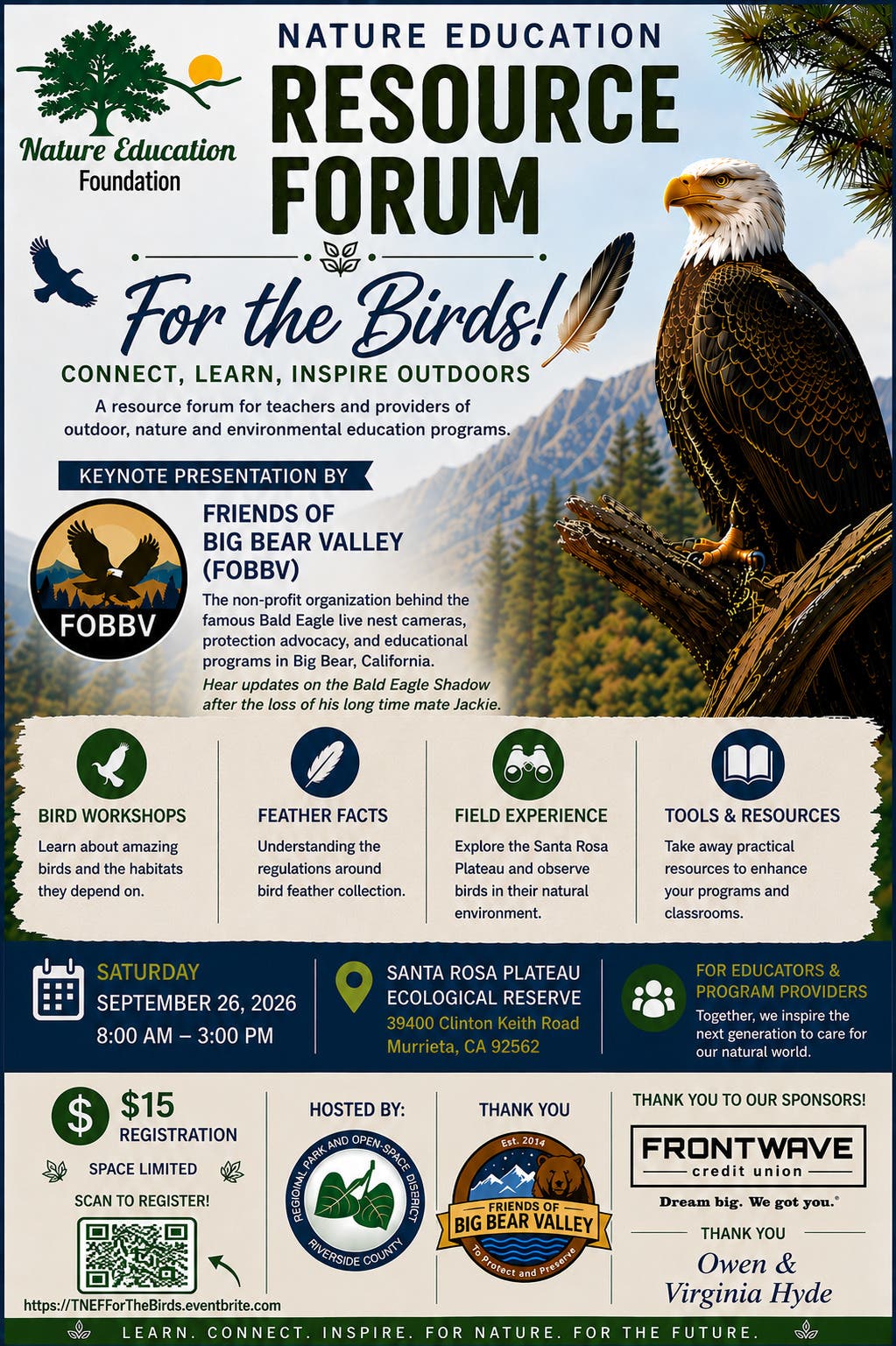 Nature Education Foundation Invites Educators to “FOR THE BIRDS!” Nature Education Resource Forum