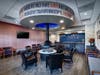 The new waiting area at Nak4 Orthodontics, with fireplace in the round. 