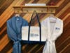 Luxurious robes from Coyuchi, sturdy canvas tote with a zippered top closure and front pocket 