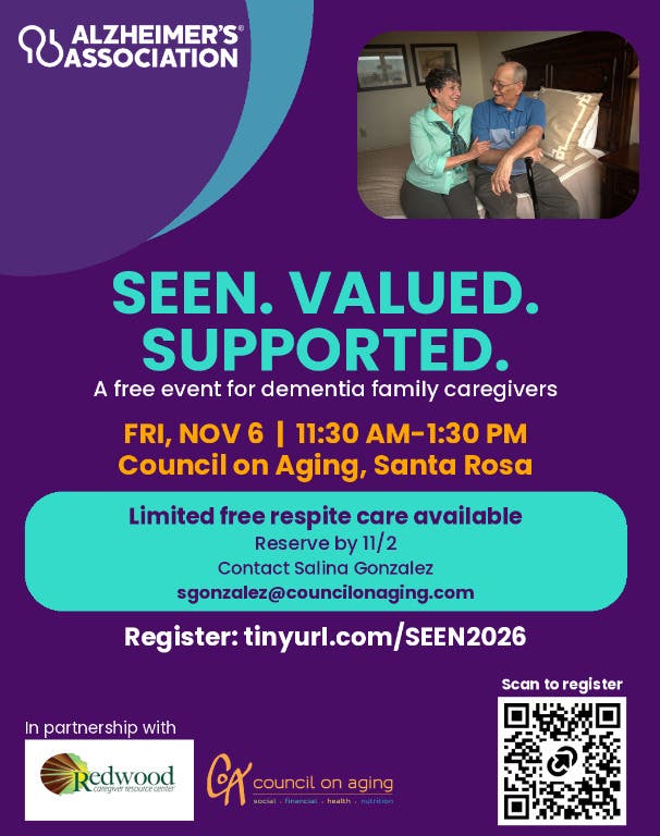 Seen, Value, Supported: A free event for dementia family Caregivers