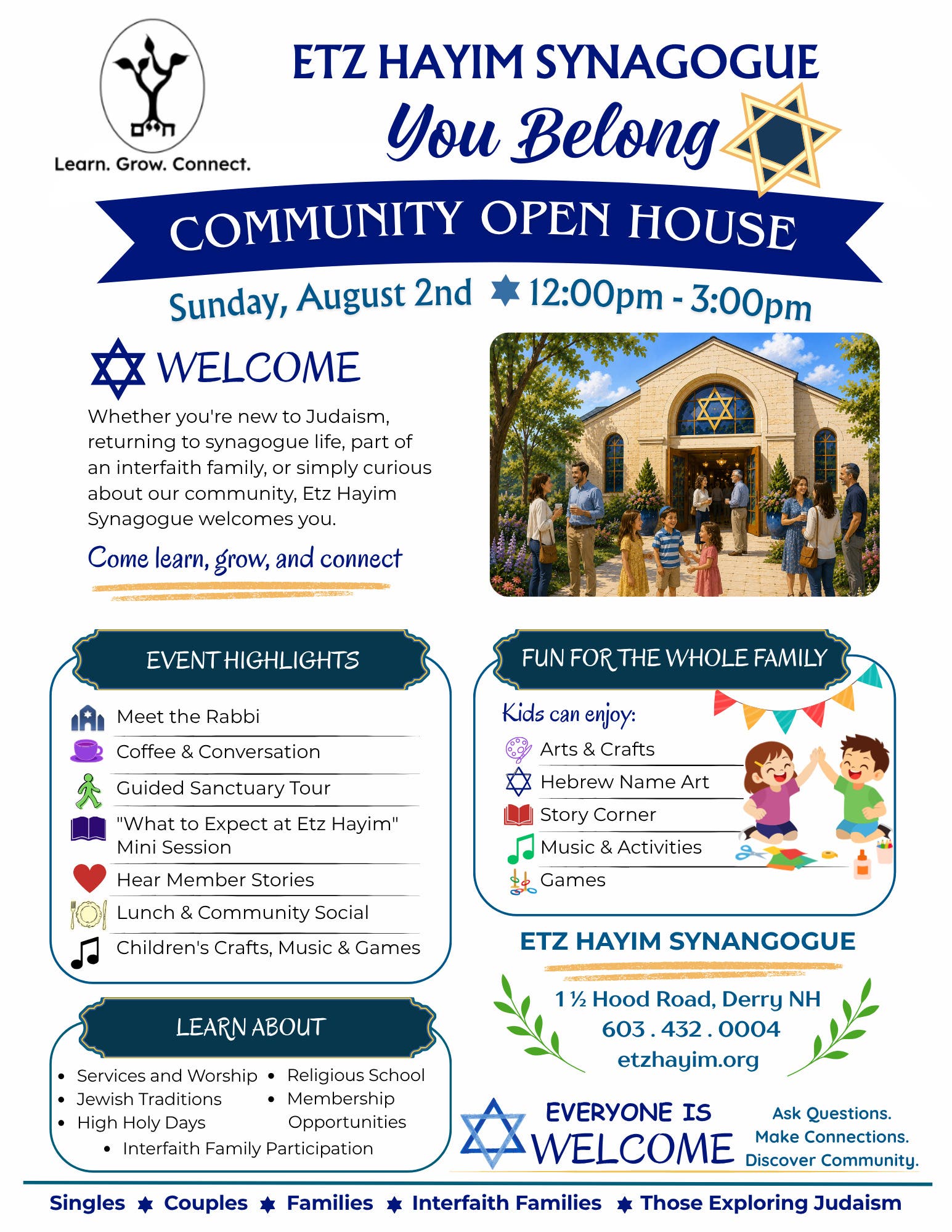 Etz Hayim Synagogue Community Open House