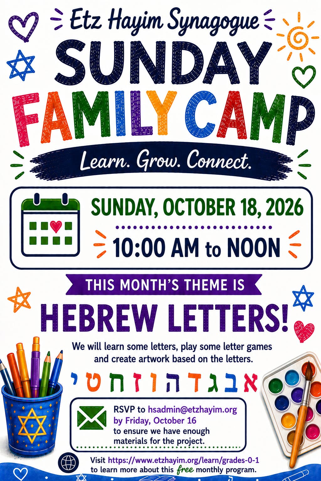 Etz Hayim Synagogue Sunday Family Camp
